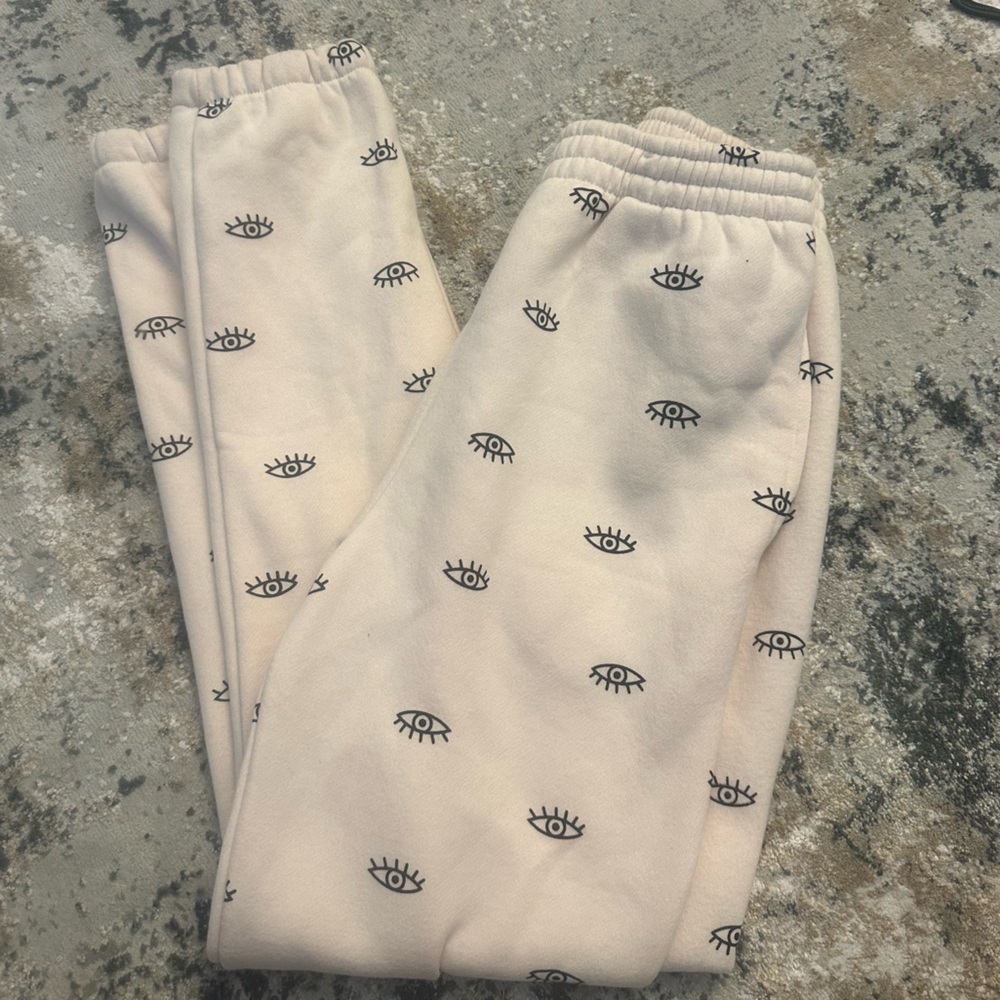 Adika Cream Eye-Pattern Joggers